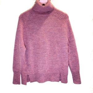 J. Crew Pink Wool Alpaca Turtleneck Sweater